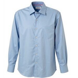 Levinas Men's‎ LARGE Light Blue Contemporary Fit Long Sleeve Dress Shirt  - CJ